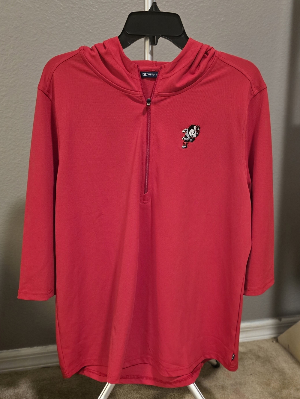 Cutter & Buck Ohio State Buckeyes Brutus 1/4 Zip Hooded Top XXL